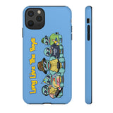 Racked Male Turtles iPhone Case (Blue)
